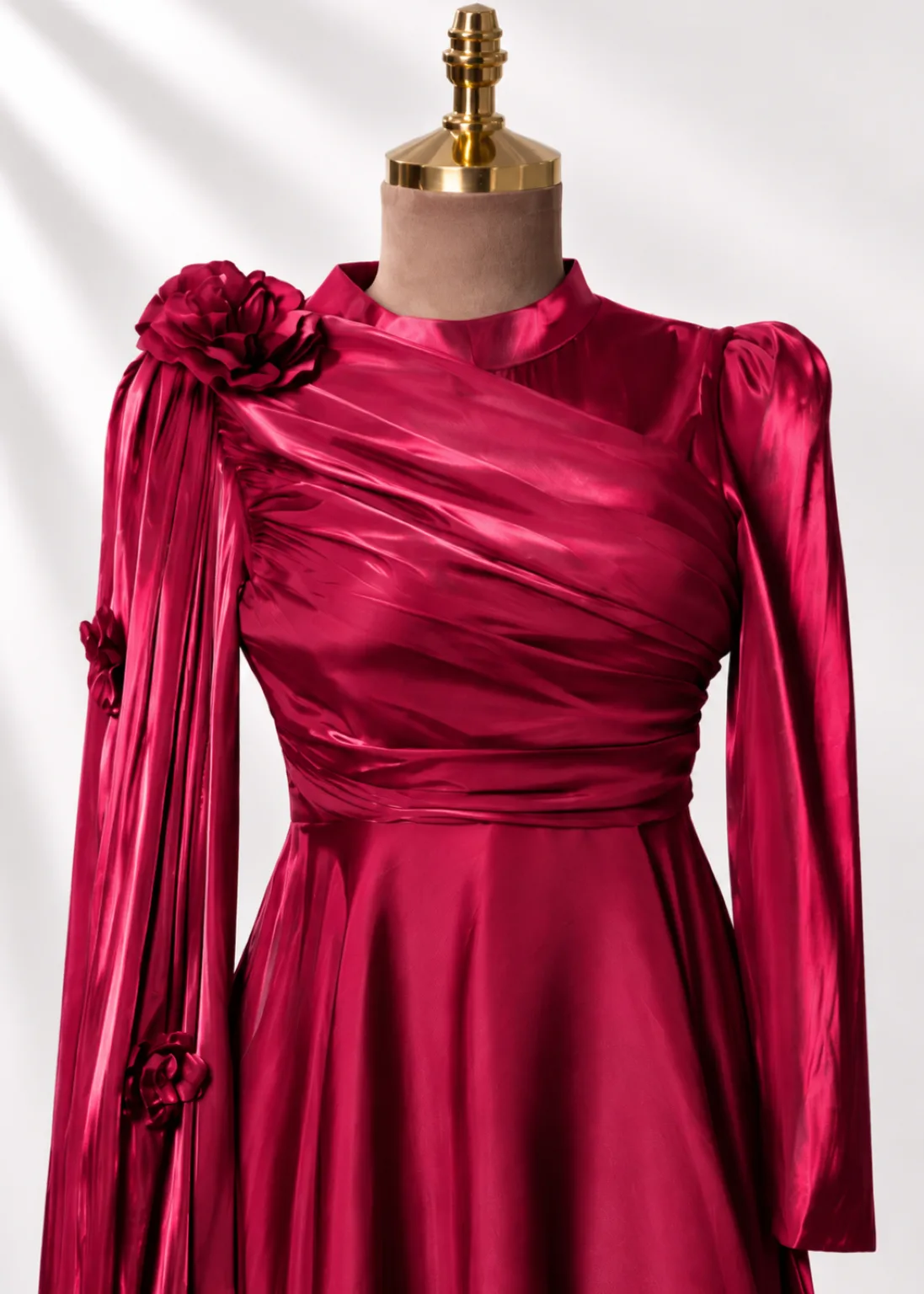 Crimson Rosette Gown 